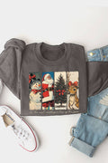 Kissed Apparel - Vintage Christmas Characters Graphic Fleece Sweatshirt