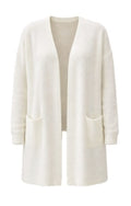 Another Love Devine cream open-front longline cardigan with pockets