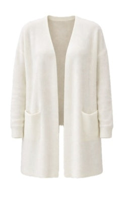 Another Love Devine cream open-front longline cardigan with pockets