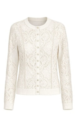 Another Love Trina cream lace button-front cardigan