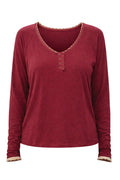 Another Love Kiki Lace-Trim Henley - Sweet Wine