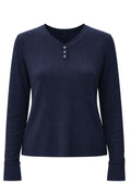 Another Love Elenie Ribbed Henley - Sapphire Blue