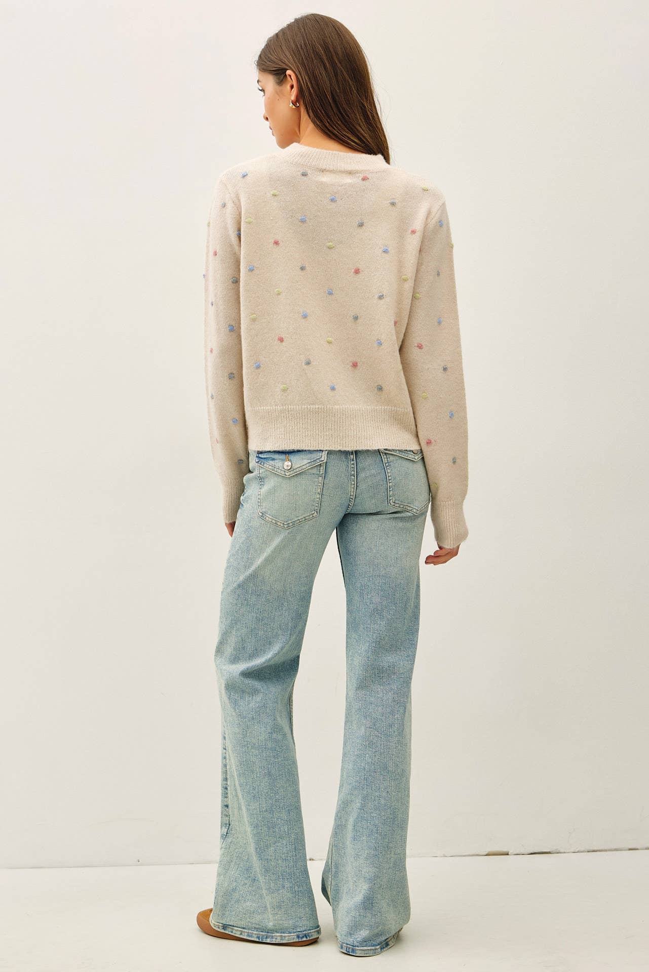 MULTI COLORED DOTTED SWEATER
