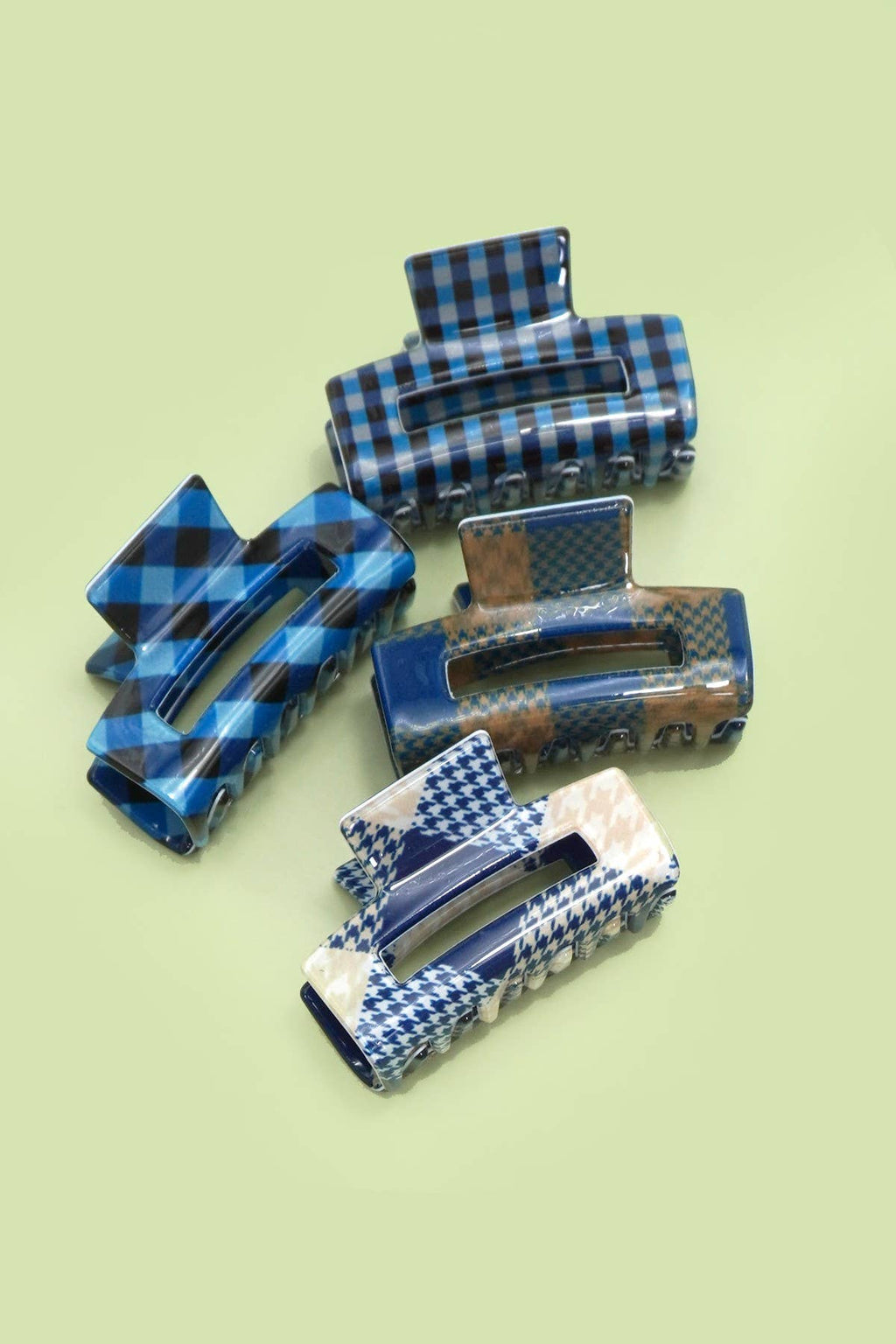 Mini Rectangle Pattern Hair Claw Clips