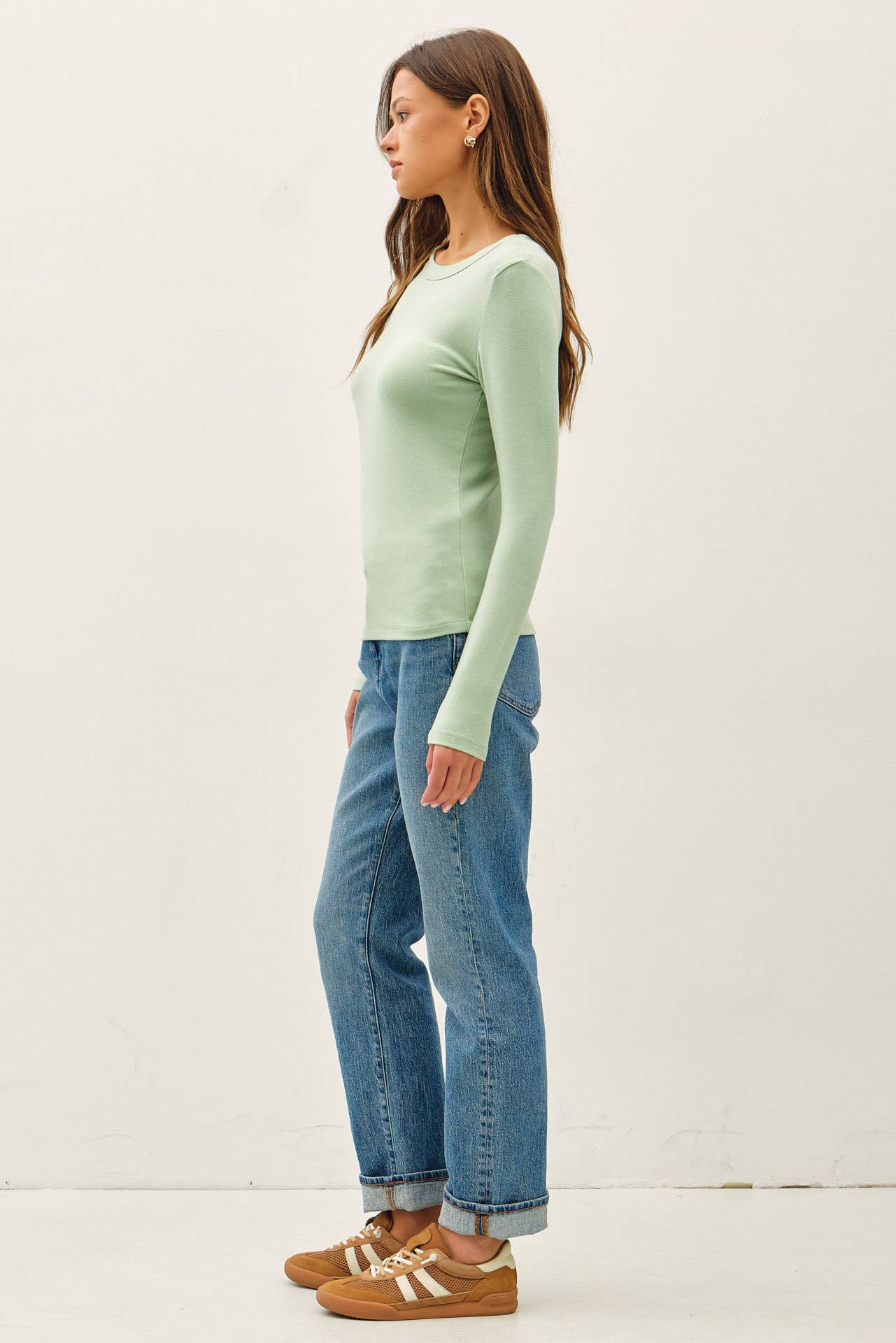 Be Cool - NEW COLOR-ROUND NECK LONG SLEEVE KNIT TOP