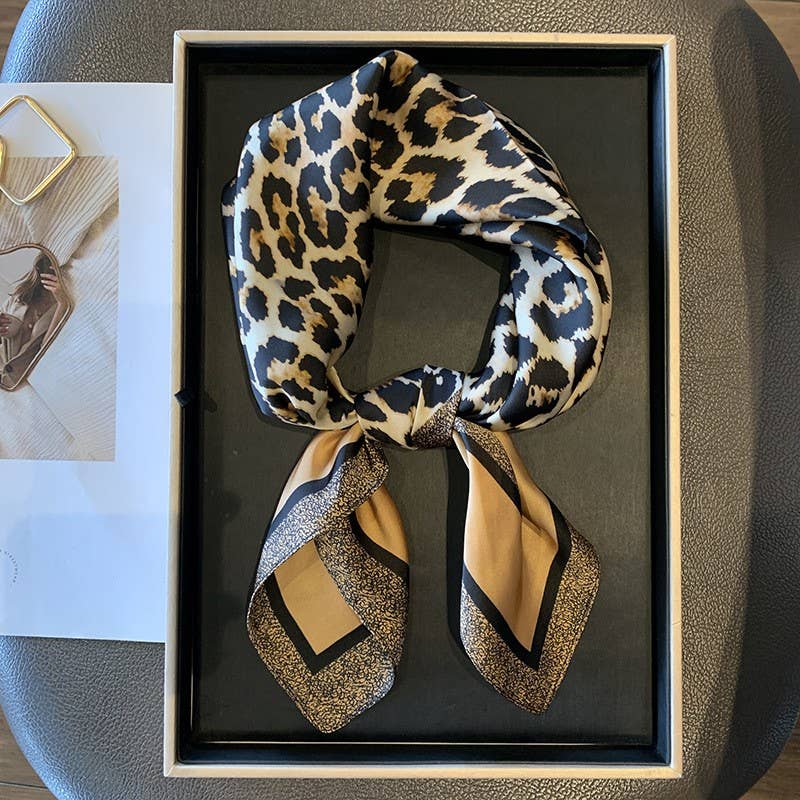 Leopard Print Silky Scarf | 40SC734