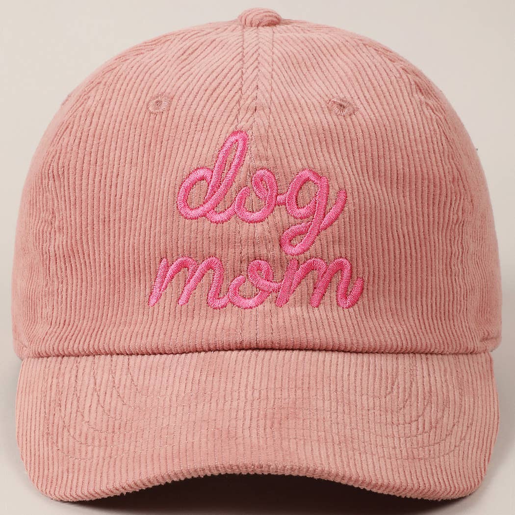Dog Mom Corduroy Baseball Cap