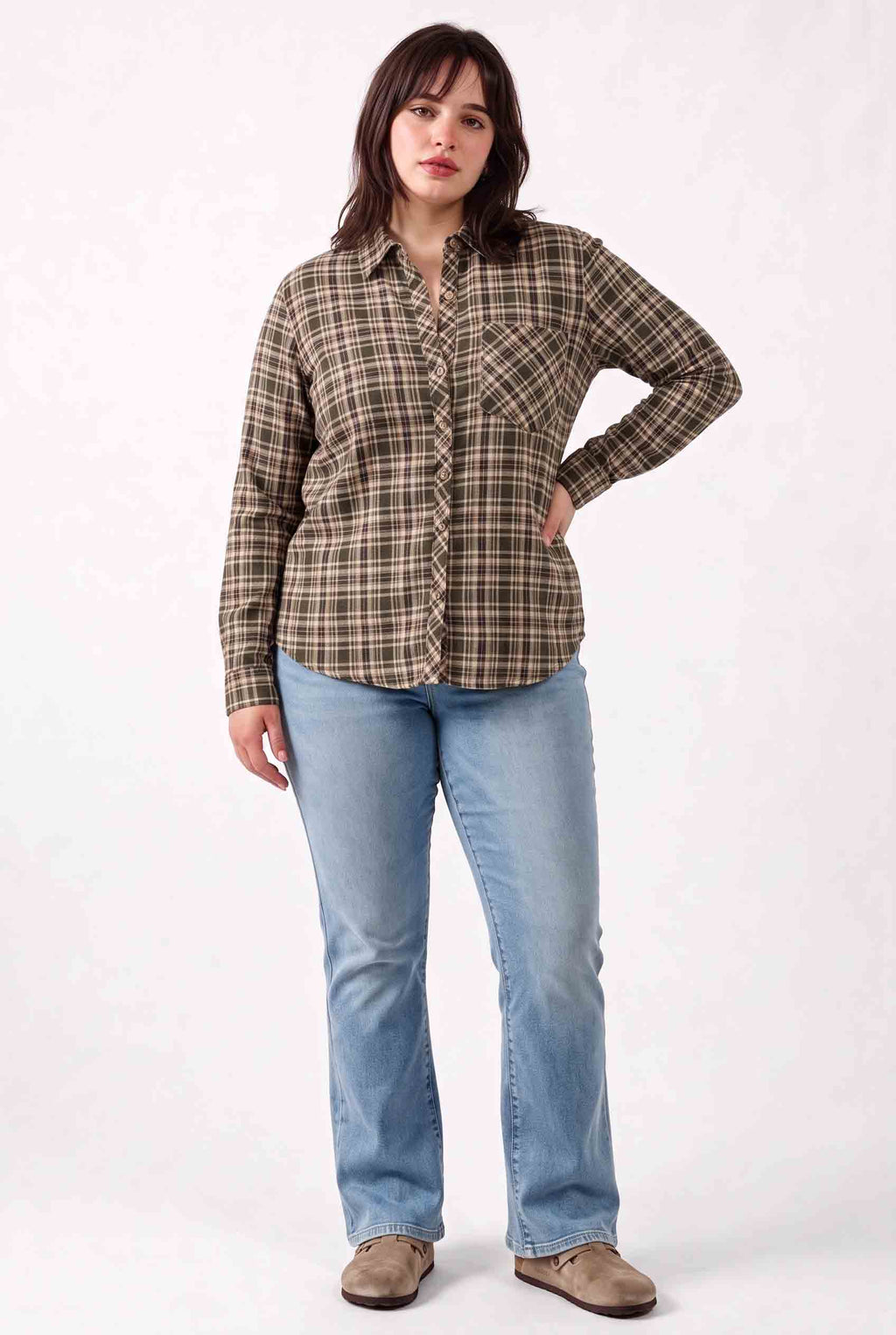 Be Cool - [PLUS] WANDER PLAID BUTTON DOWN SHIRT