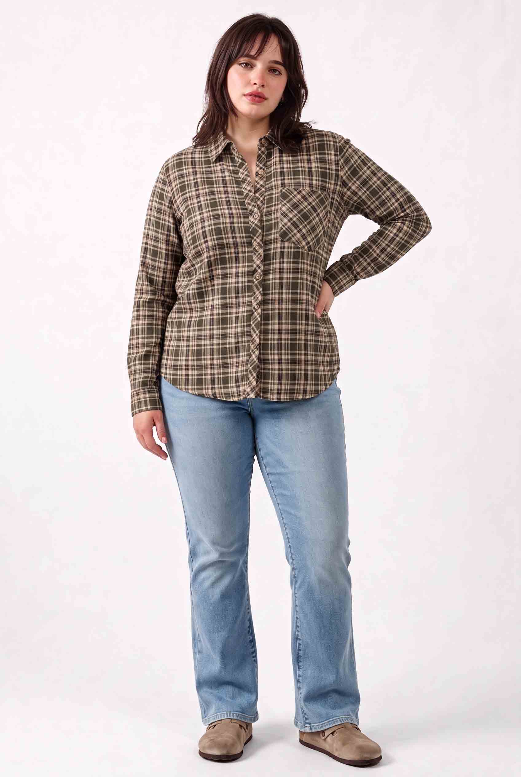 Be Cool - [PLUS] WANDER PLAID BUTTON DOWN SHIRT