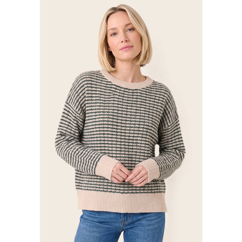 STACCATO - WAFFLE TEXTURE STRIPED SWEATER