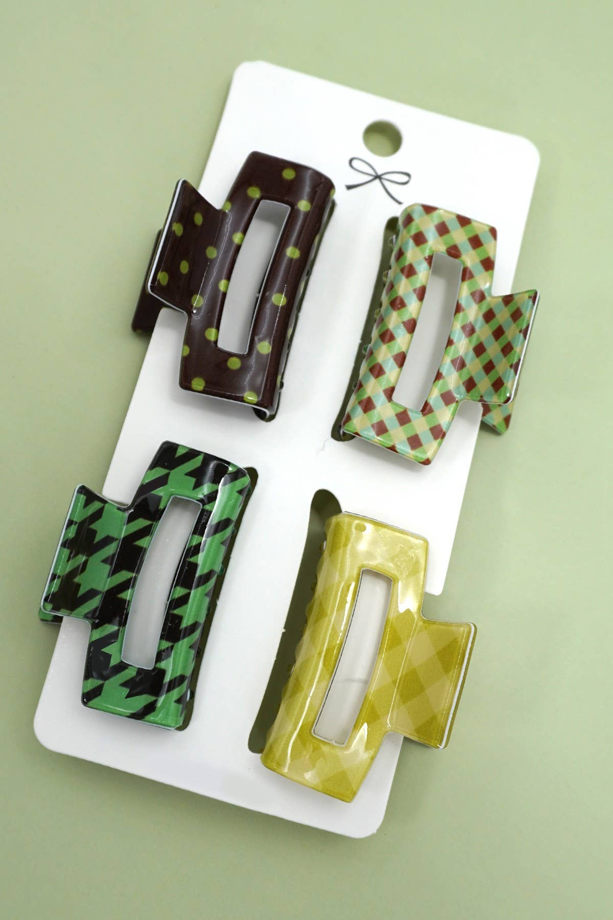Mini Rectangle Pattern Hair Claw Clips