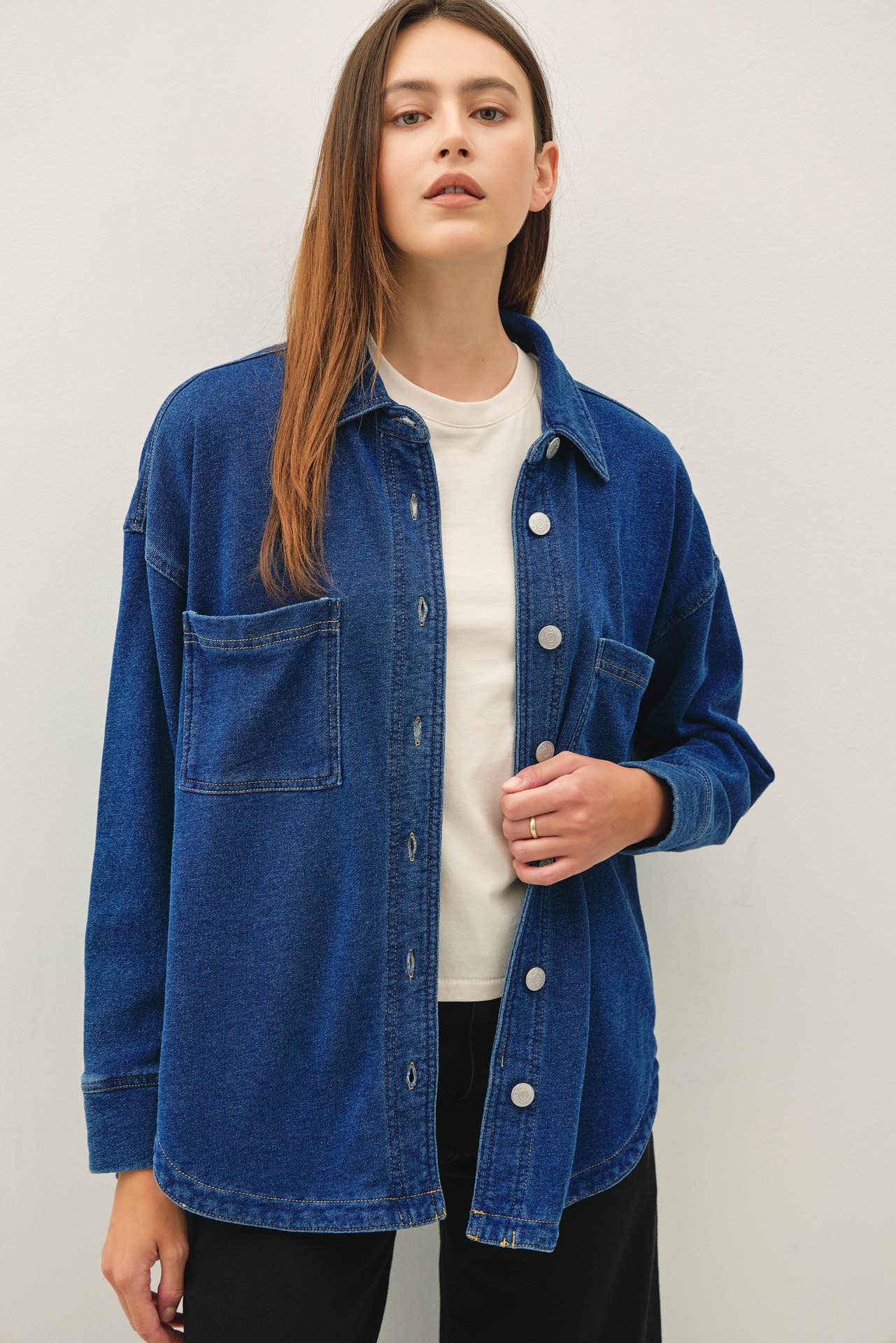 Be Cool - [NEW SHADED]GARMENT-DYE COTTON FLEECE OVERSIZED SHACKET