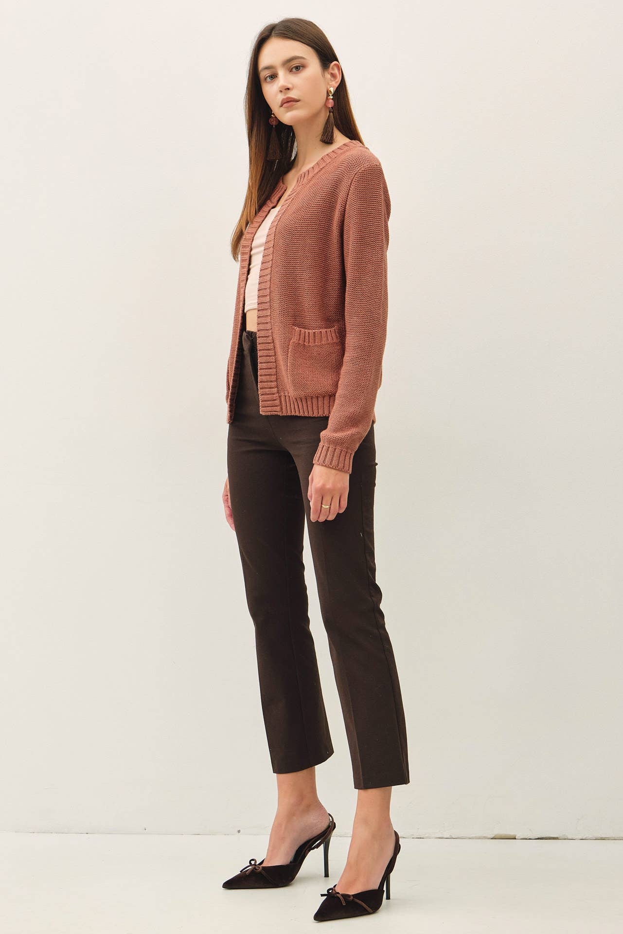 Be Cool - OPEN CARDIGAN WITH RIBBED EDGES
