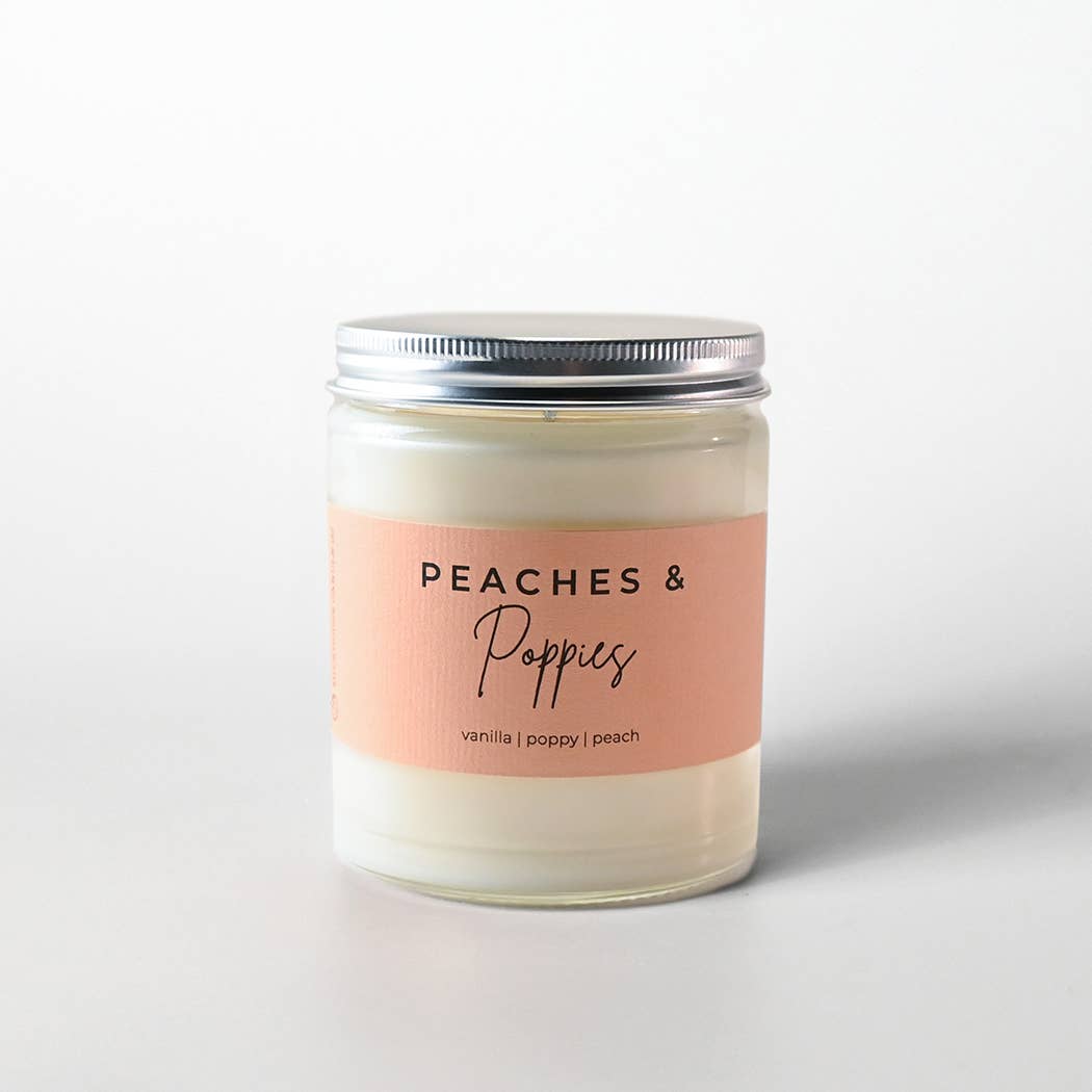 Milkhouse Candle Company - Peaches & Poppies | 7 oz Classic Statement Candle