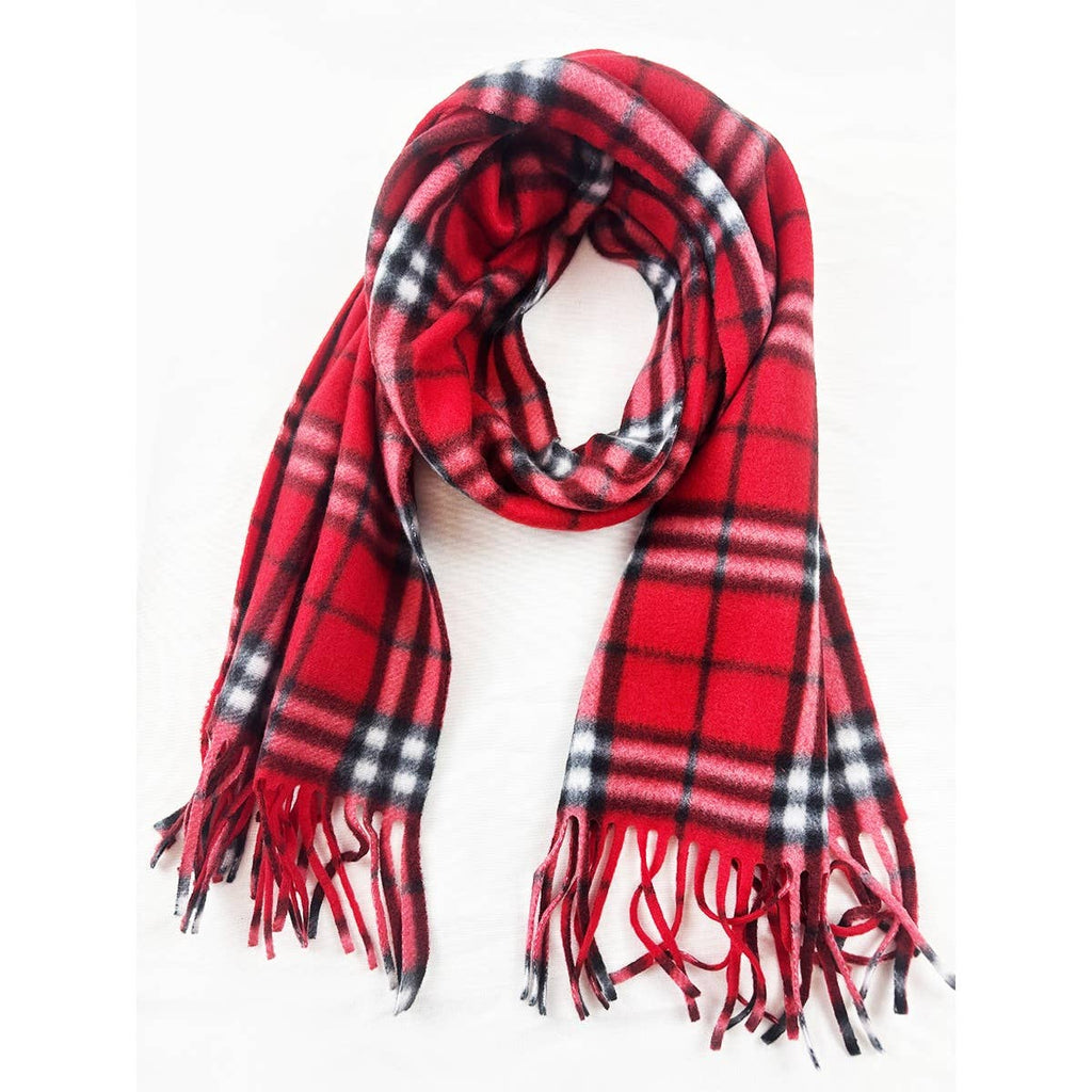 Love and Repeat - Affordable Classic Plaid Fringe Scarf