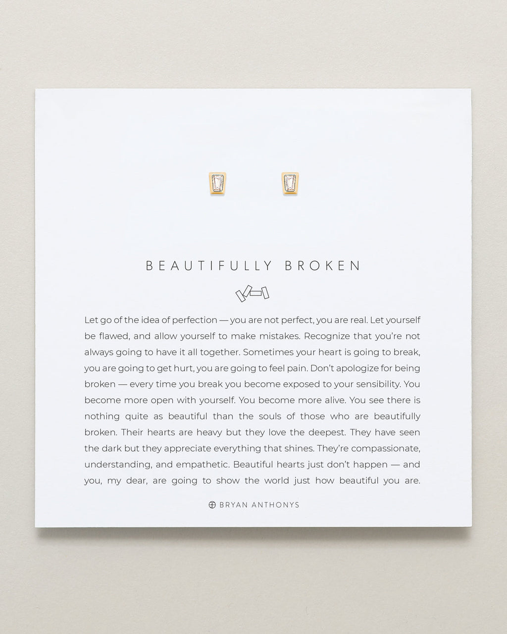 Beautifully Broken Baguette Stud Earrings