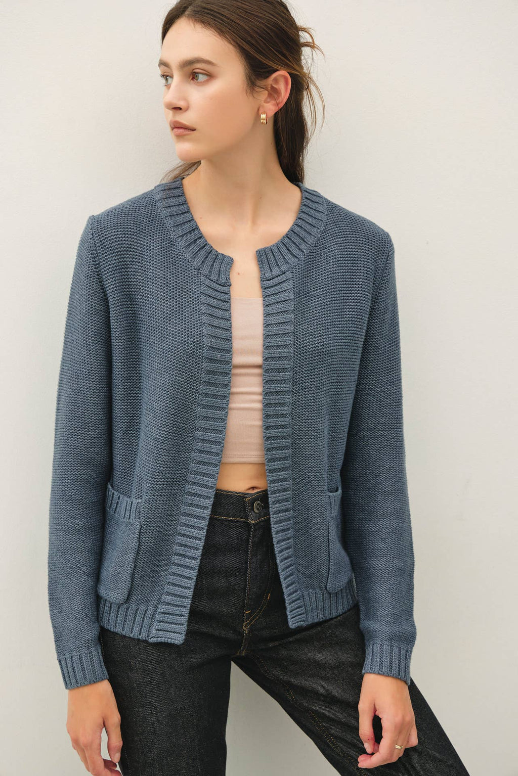 Be Cool - OPEN CARDIGAN WITH RIBBED EDGES