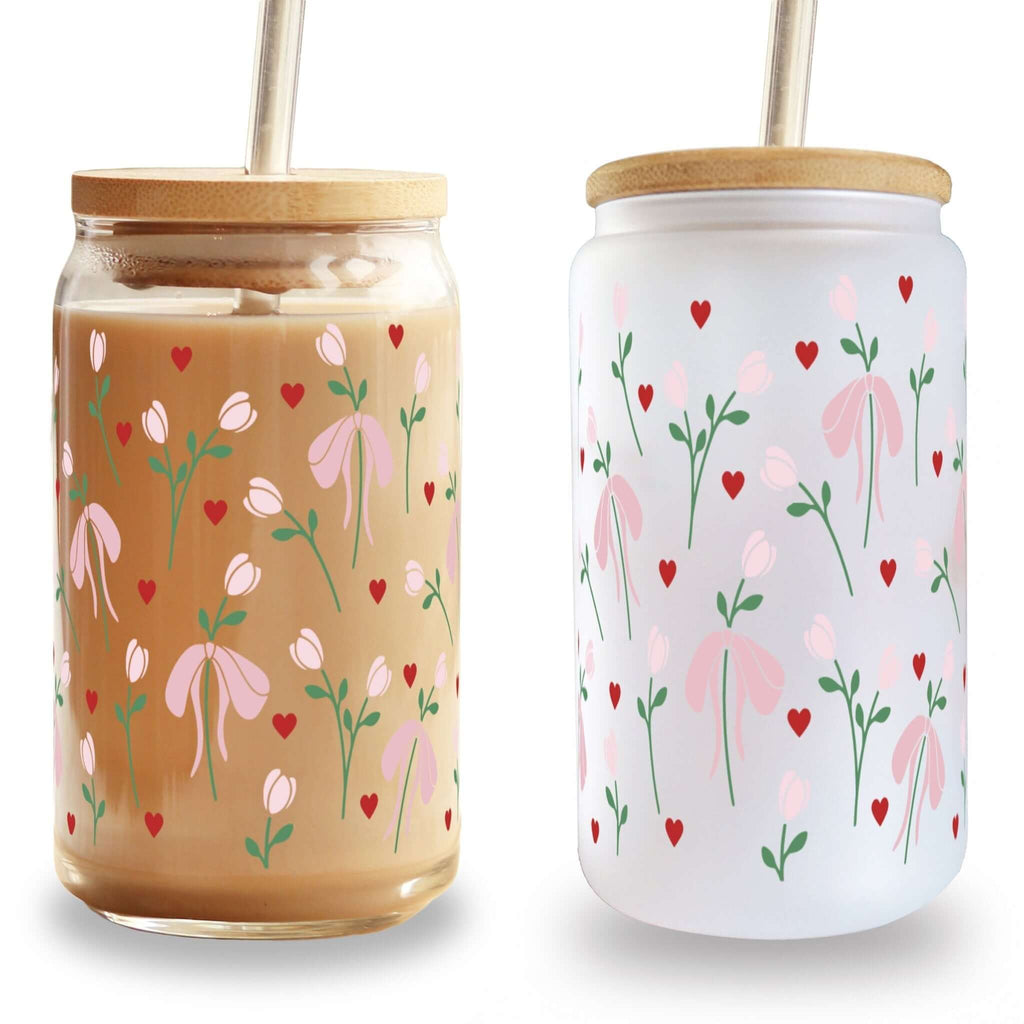 Sip-Sip Hooray! - Tulips and Bows Cup With Lid and Straw