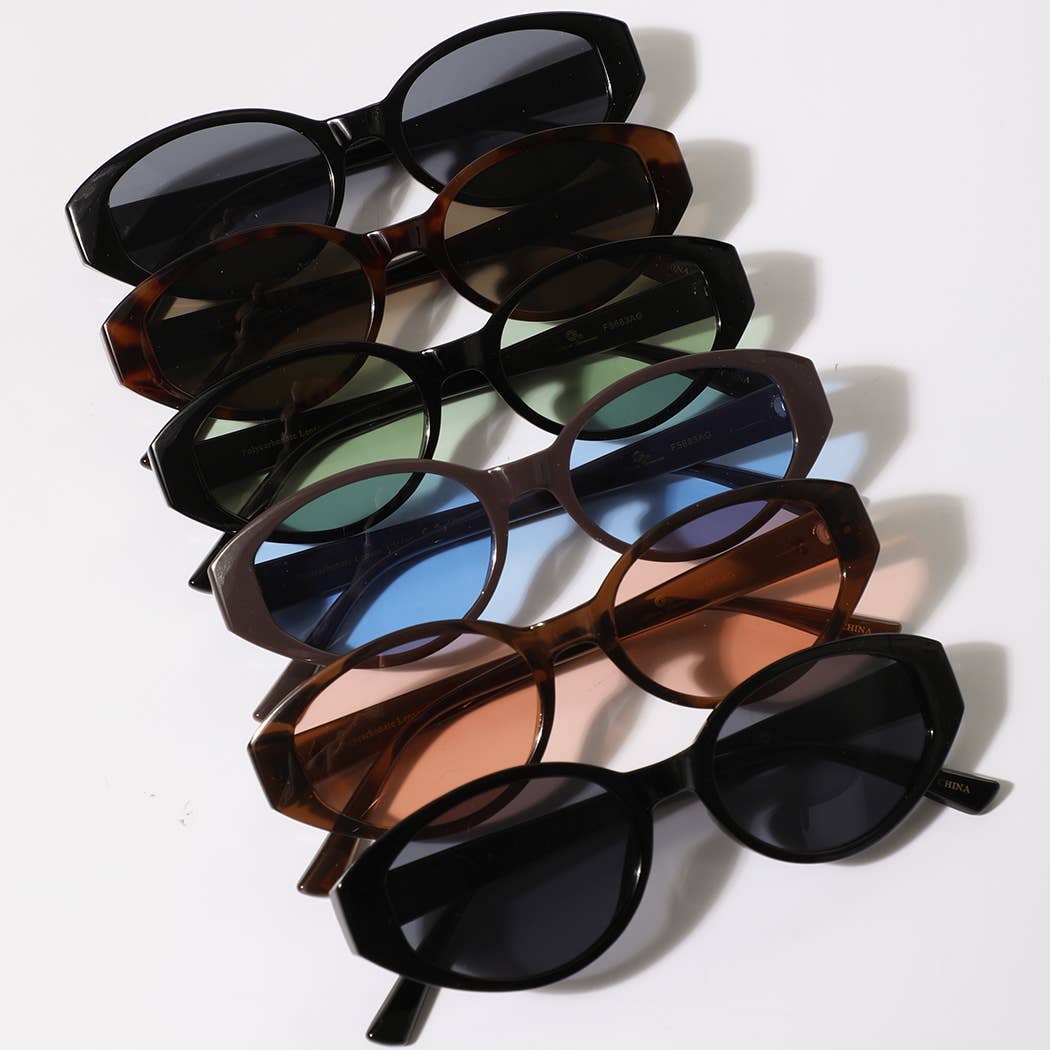 Fashion City - Oval Thick Frame Women's Sunglasses