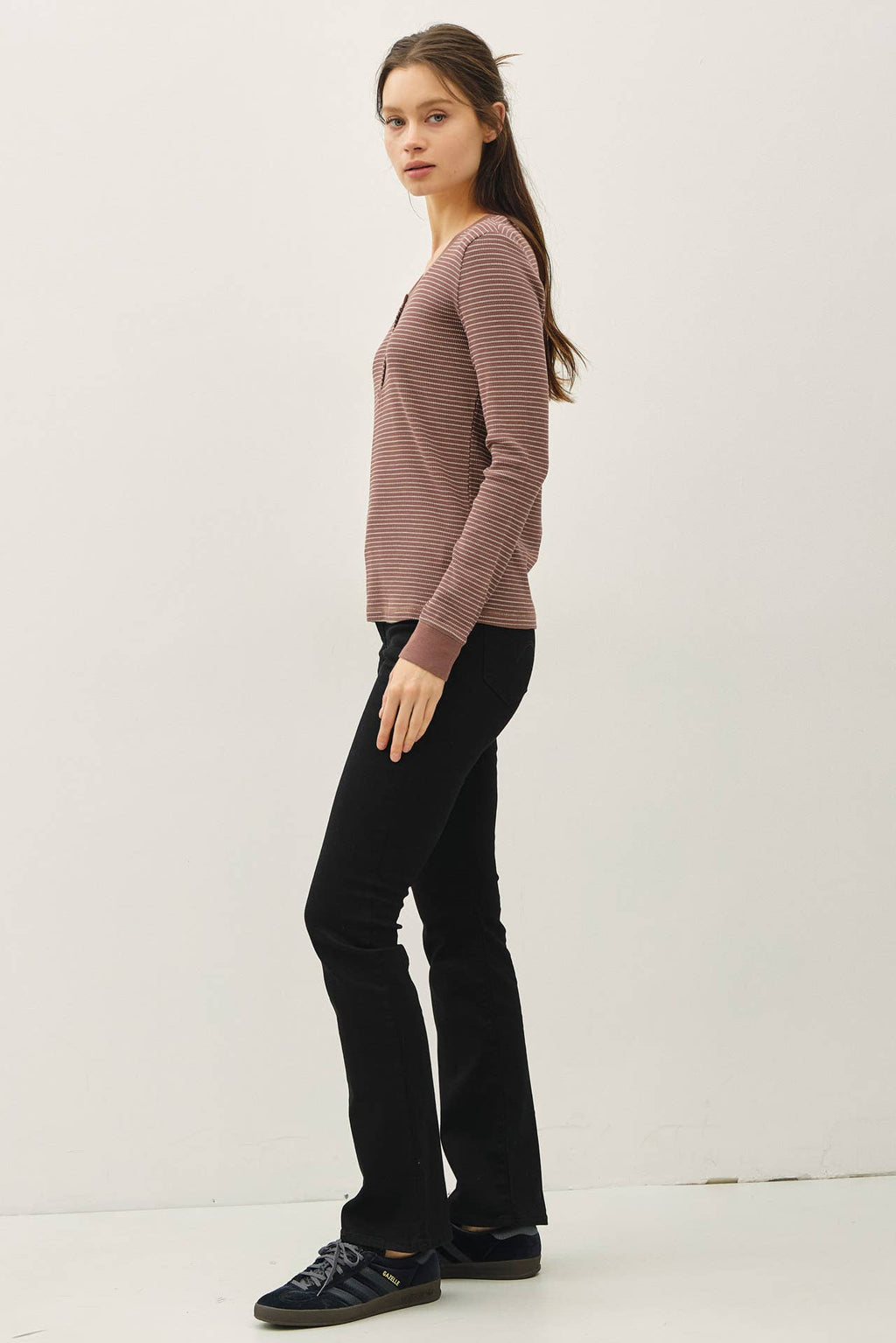 Be Cool - STITCHED THERMAL HENLEY NECK TOP