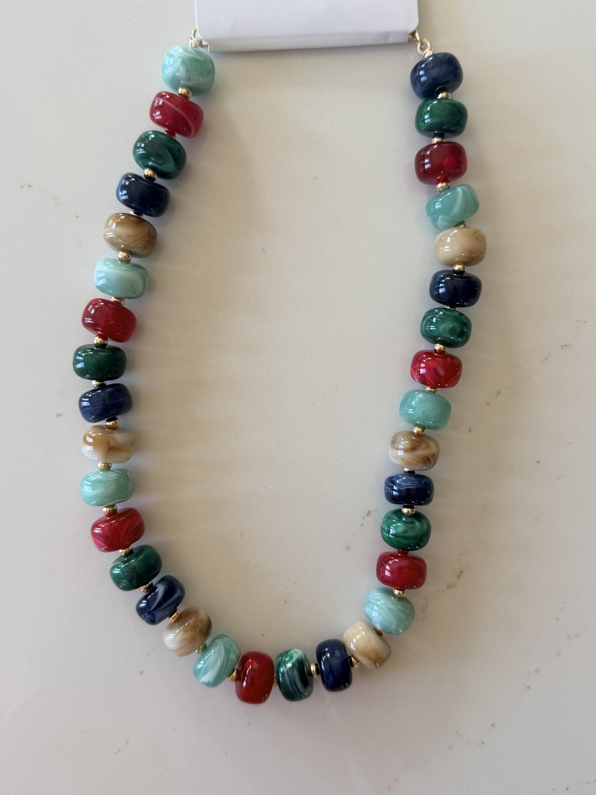 Navy  Beaded Necklace