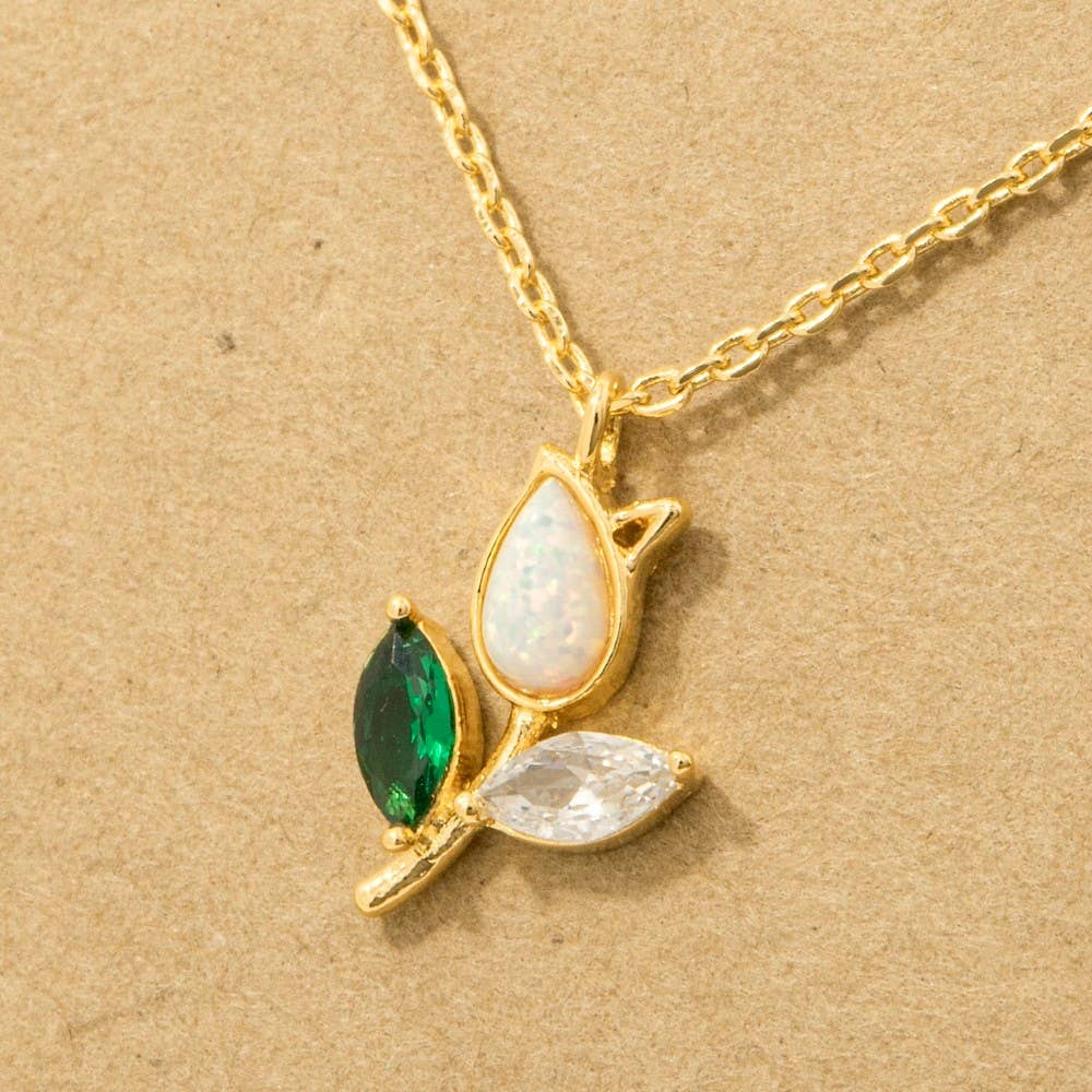 Tulip Flower Pendant Necklace