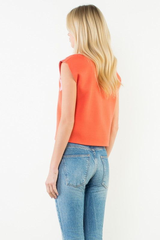 Sleeveless Patterned Knit Top