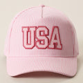 Fashion City - USA Embroidered Patch Gingham Stripe Trucker Hat