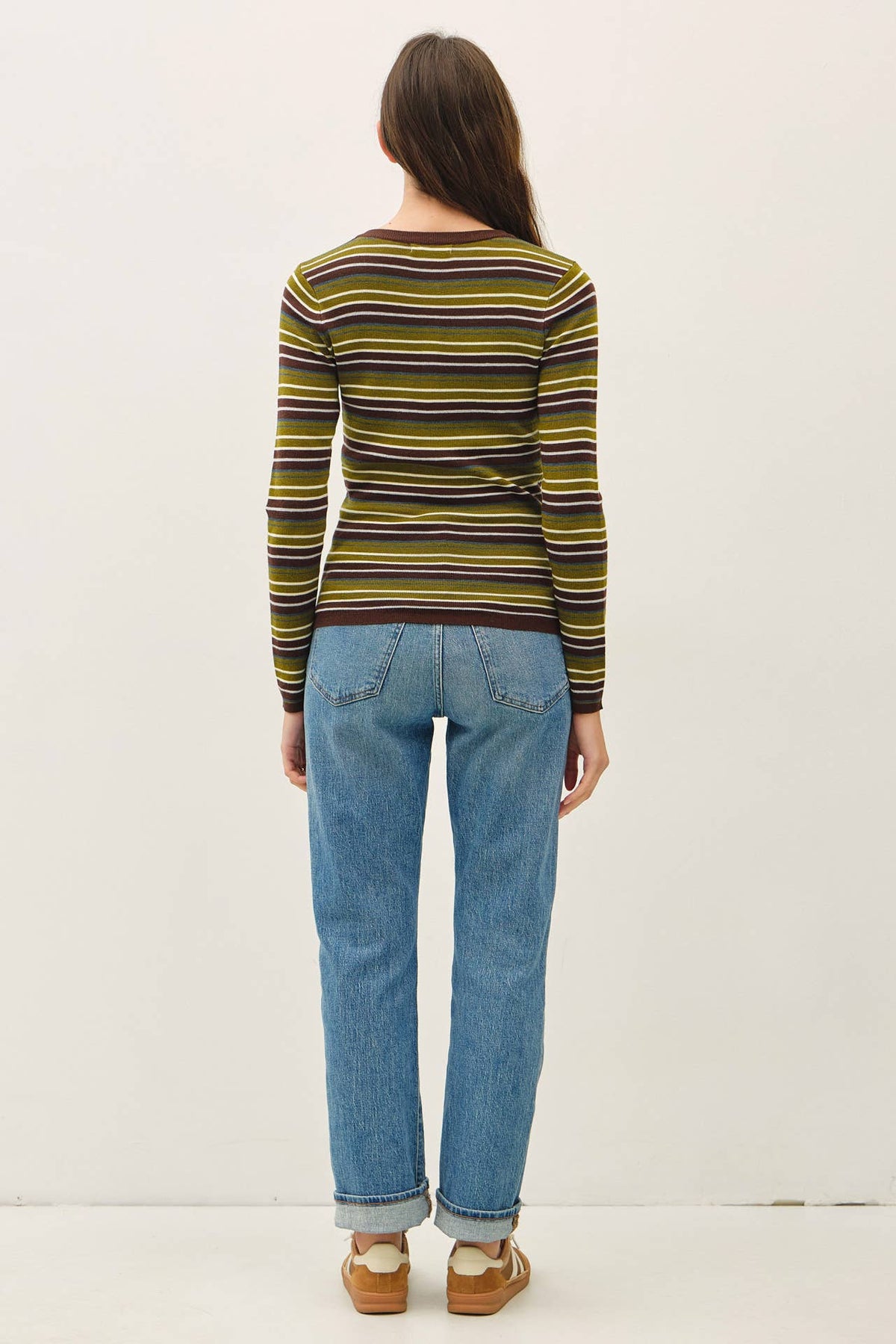 STRIPED HENLEY SWEATER