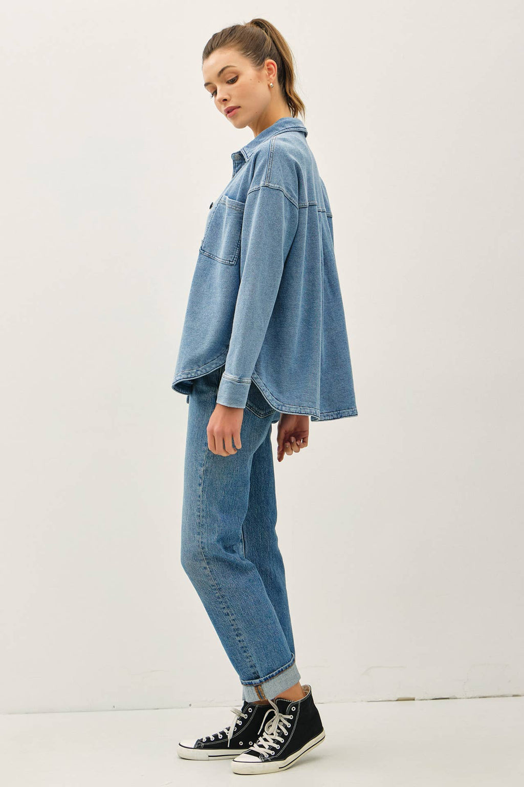 Be Cool - [NEW SHADED]GARMENT-DYE COTTON FLEECE OVERSIZED SHACKET