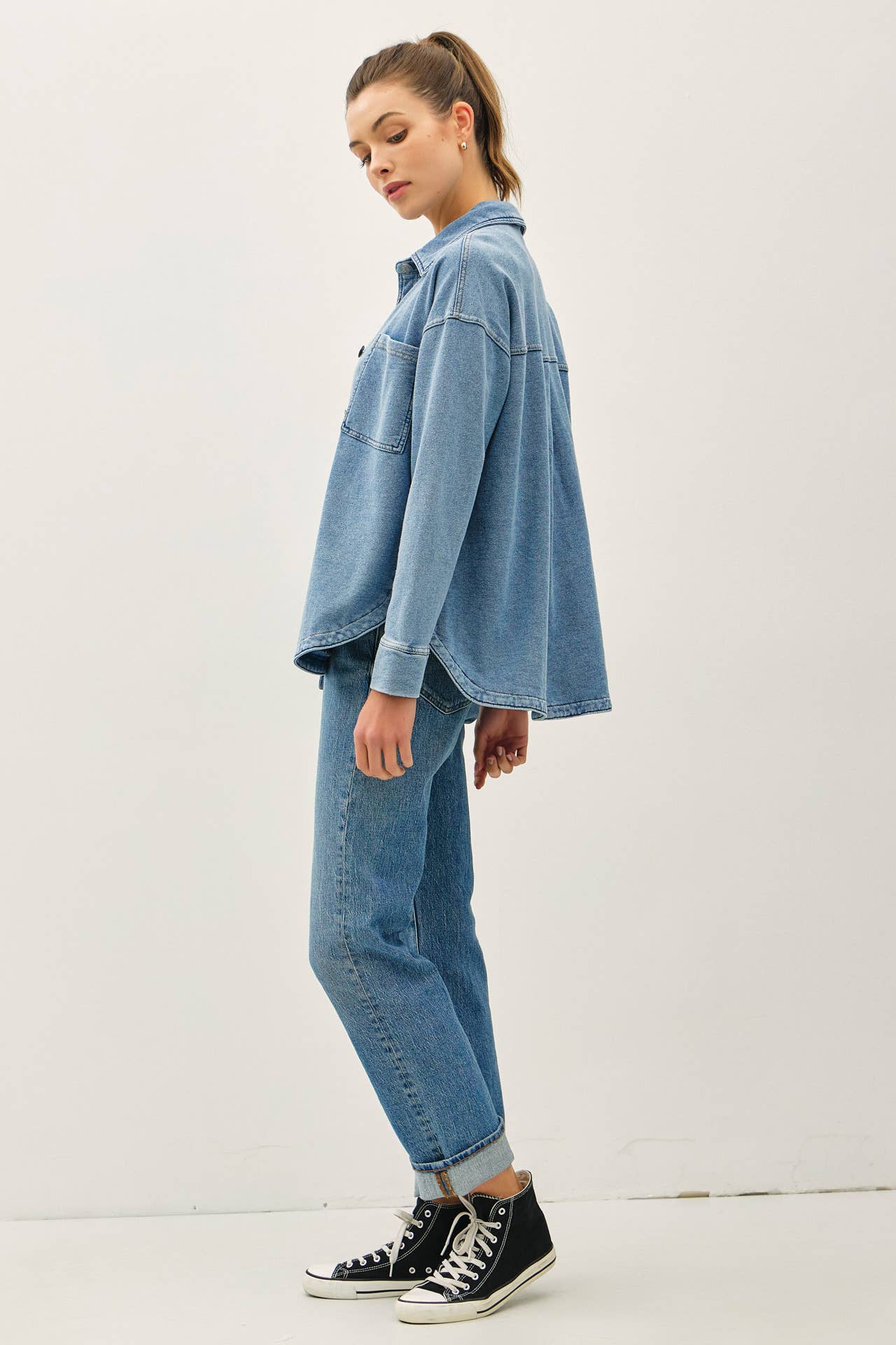 Be Cool - [NEW SHADED]GARMENT-DYE COTTON FLEECE OVERSIZED SHACKET