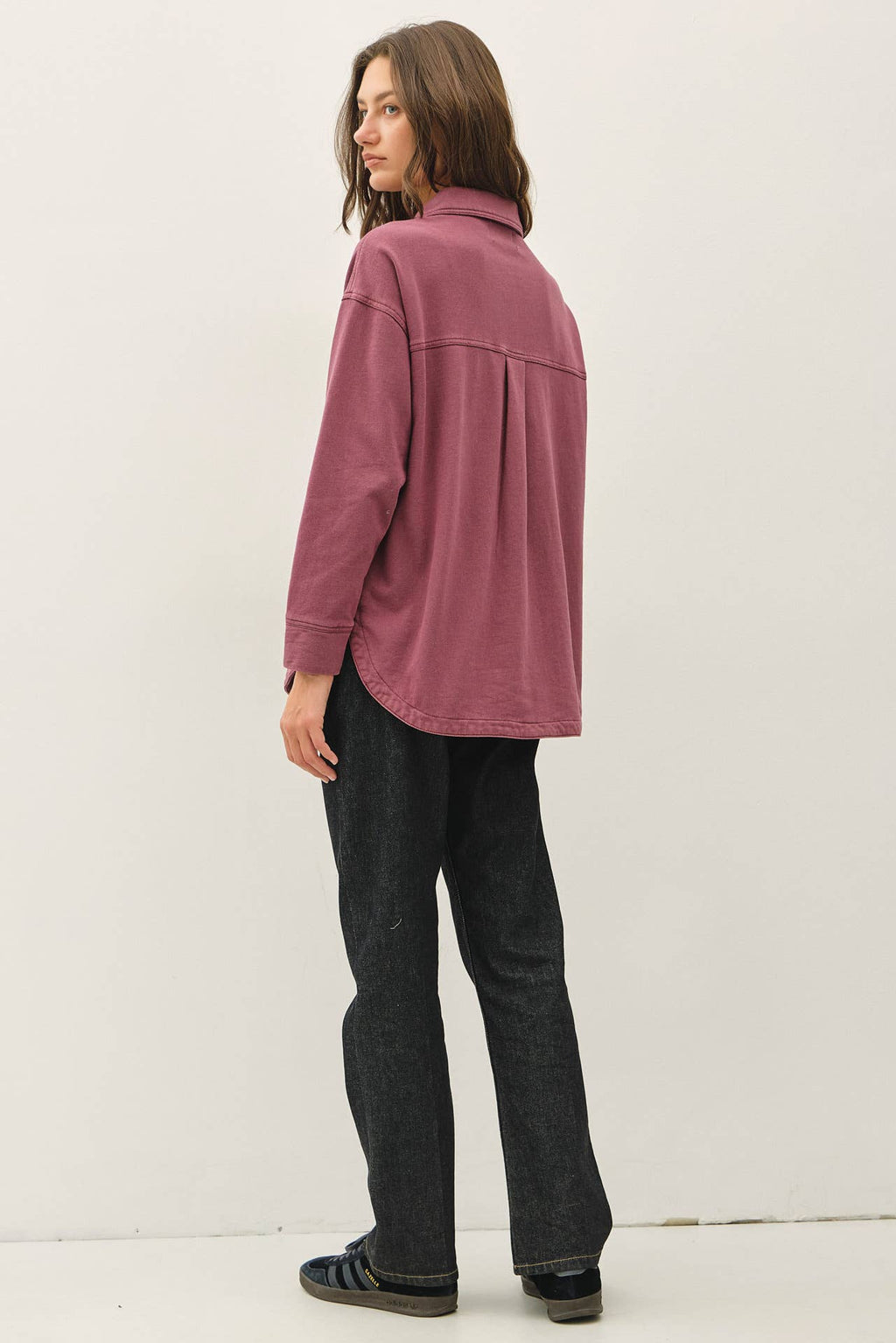 Be Cool - [NEW SHADED]GARMENT-DYE COTTON FLEECE OVERSIZED SHACKET