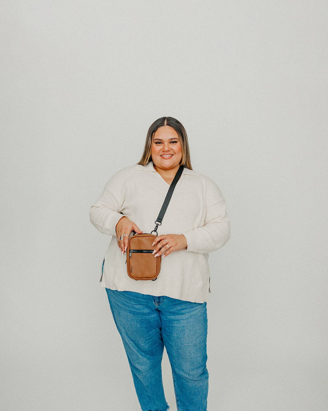 Brixley Bags - Leather Toffee Crossbody Sling