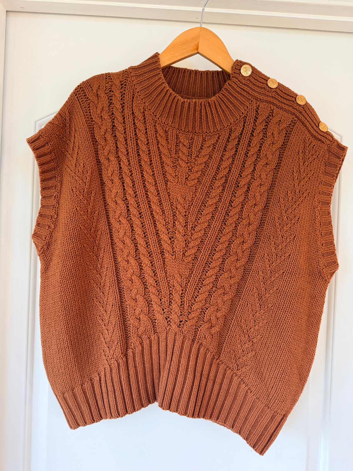 Caramel Cable Knit Vest