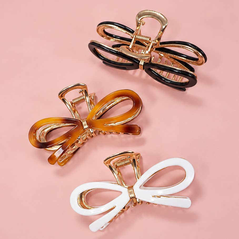 Ribbon Metal Hair Claw Clips | 40H881