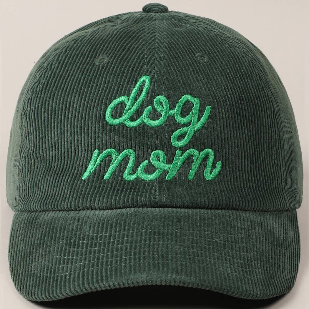 Dog Mom Corduroy Baseball Cap