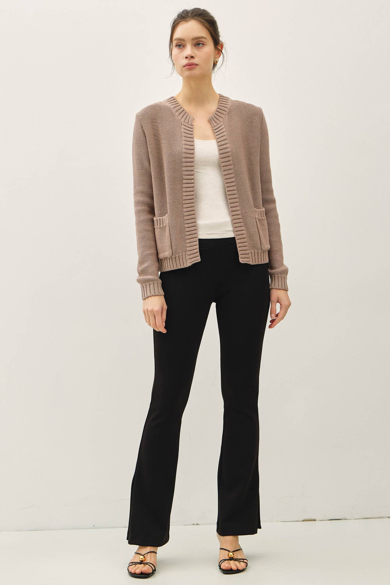 Be Cool - OPEN CARDIGAN WITH RIBBED EDGES