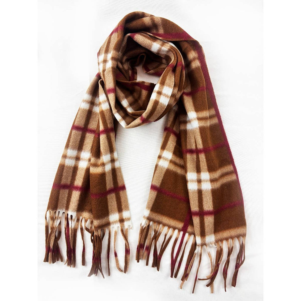 Love and Repeat - Affordable Classic Plaid Fringe Scarf