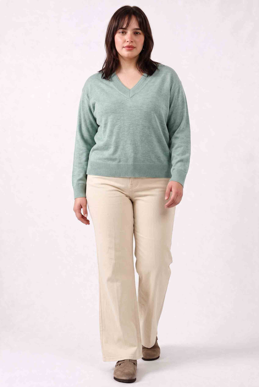 Be Cool - [PLUS] WOOL BLENDED LAYER LOOK NECK RIB  SWEATER
