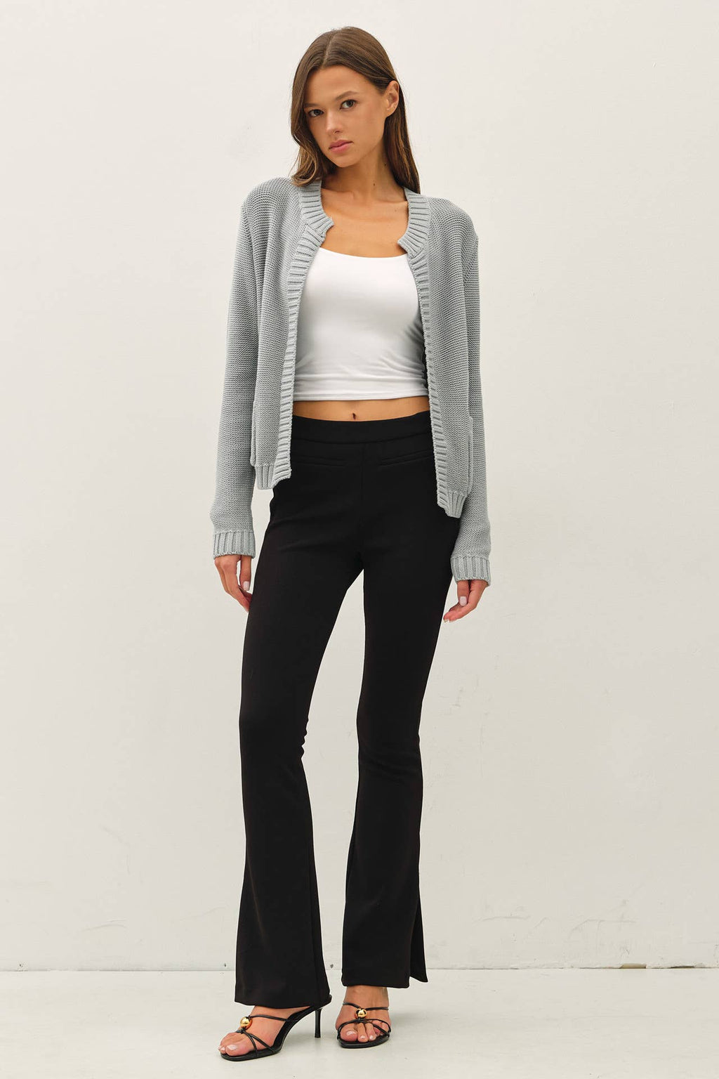 Be Cool - OPEN CARDIGAN WITH RIBBED EDGES