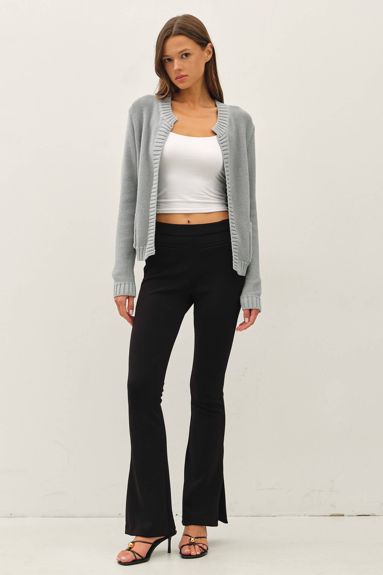 Be Cool - OPEN CARDIGAN WITH RIBBED EDGES