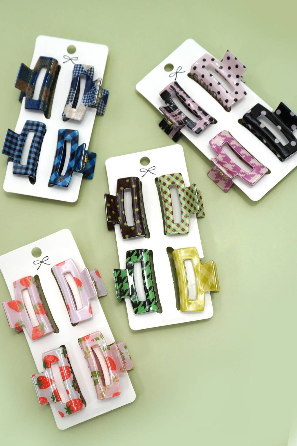 Mini Rectangle Pattern Hair Claw Clips