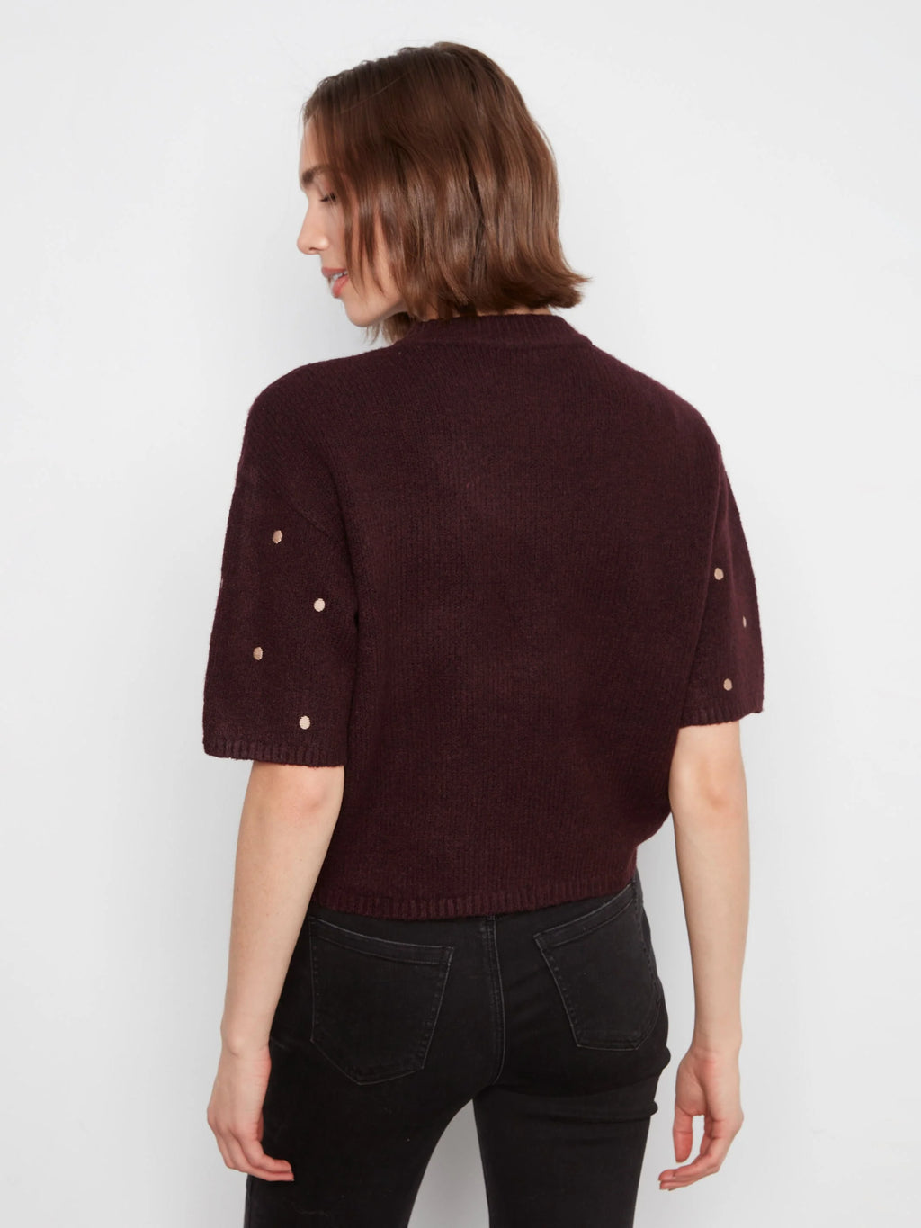 Wine Polka Dot Sweater