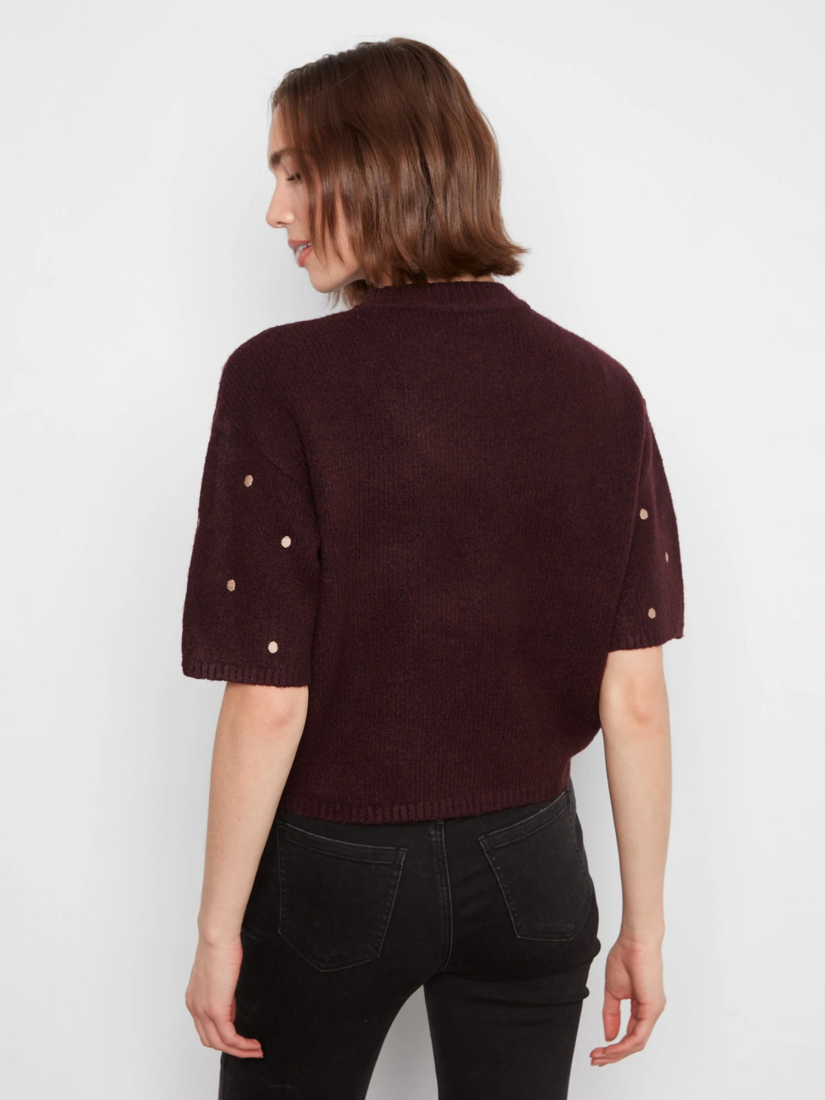 Wine Polka Dot Sweater