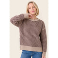 STACCATO - WAFFLE TEXTURE STRIPED SWEATER