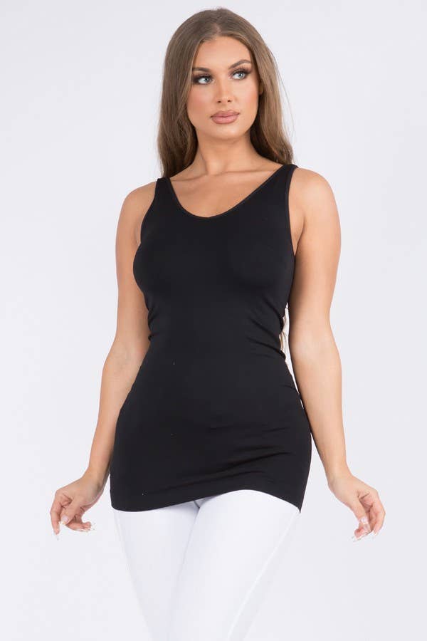 Yelete - Reversible V or U Neckline Seamless Tank