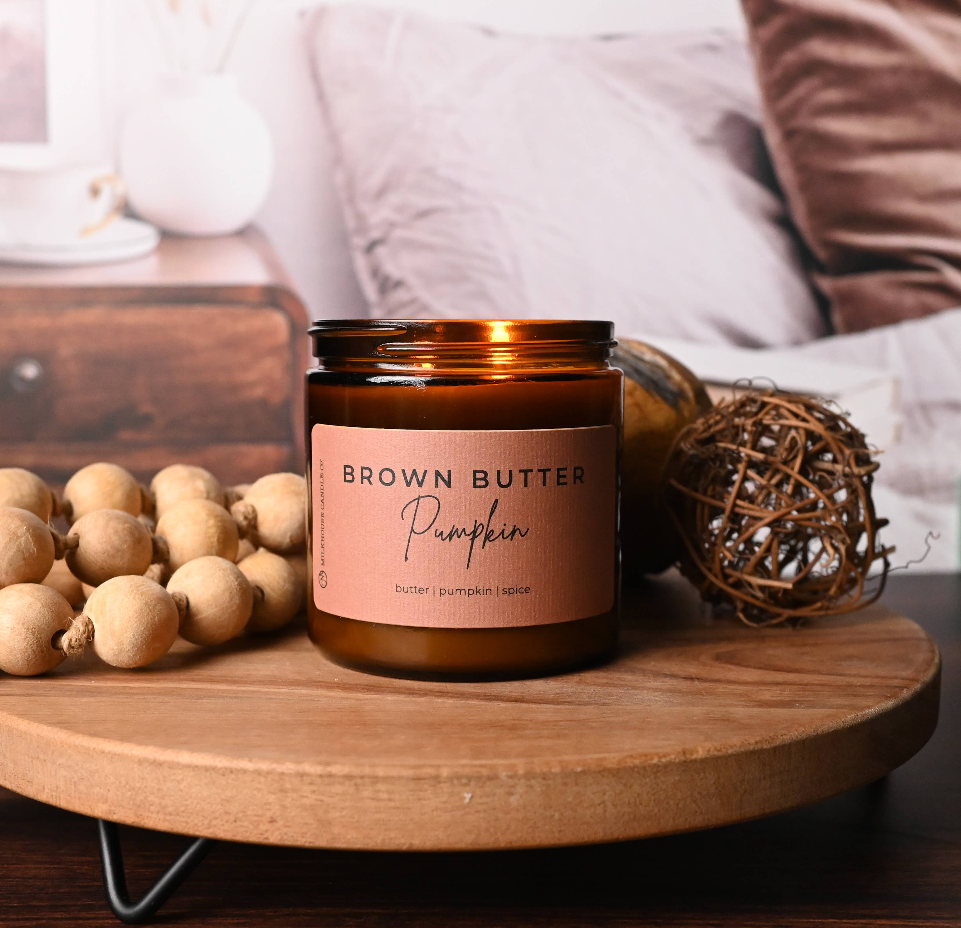 Milkhouse Candle Company - Brown Butter Pumpkin | 12 oz Classic Statement Candle
