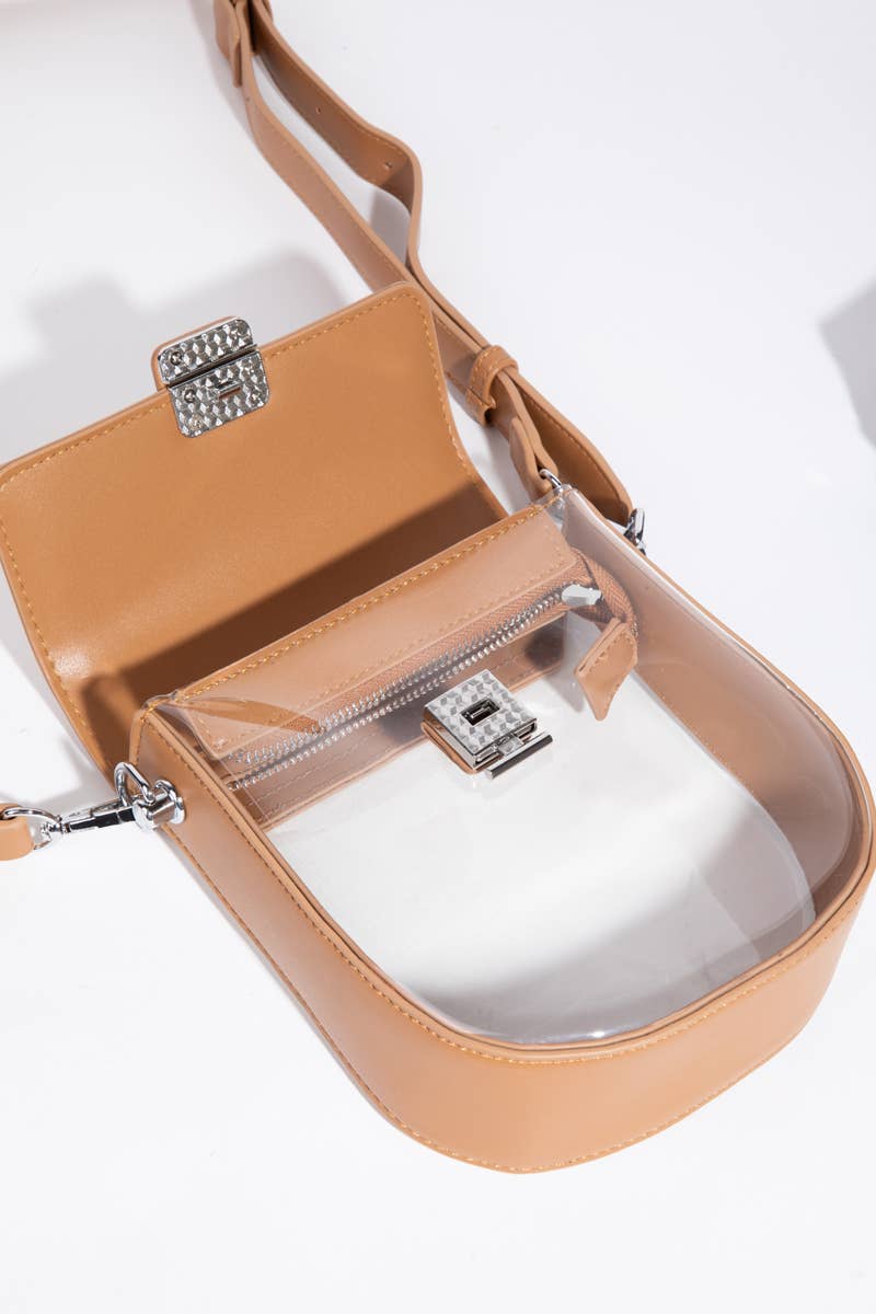 Leather Clear Crossbody Bag