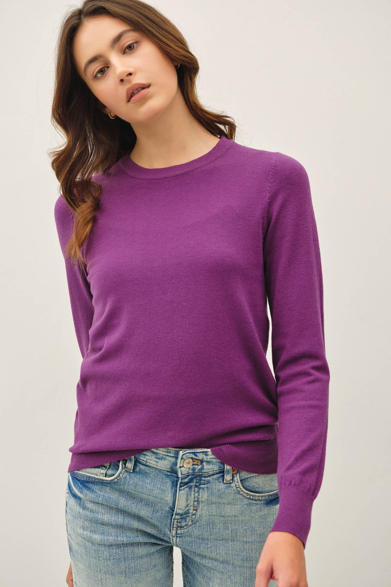 Be Cool - NEW COLOR-VISCOSE CREW NECK SOFT KNIT SWEATER