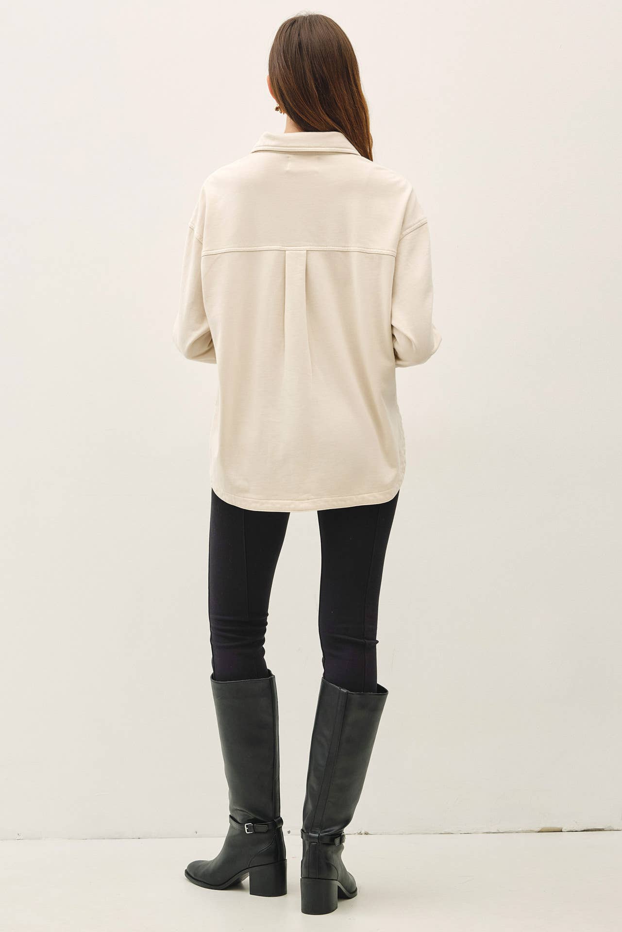 Be Cool - [NEW SHADED]GARMENT-DYE COTTON FLEECE OVERSIZED SHACKET